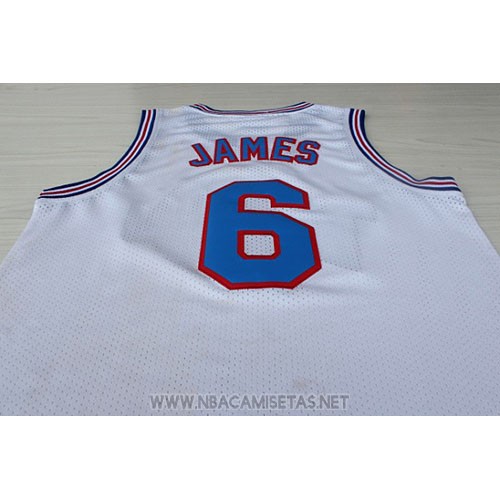 Camiseta Tune Squad Lebron James NO 6 Blanco
